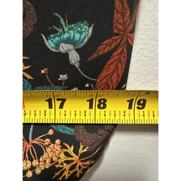 H&M Women’s Size 10 Floral Blouse Black Multicolor Long Sleeve Top Boho Print - Picture 4 of 8